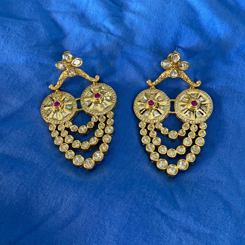 Long statement earrings.